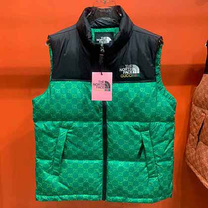 国外大品牌羽绒服GUCCI /北面古奇联名款立领羽绒马甲