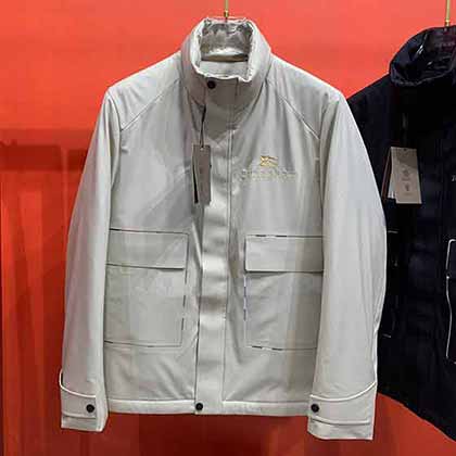 巴宝莉冬季新品出口海外订单男士商务休闲羽绒服!