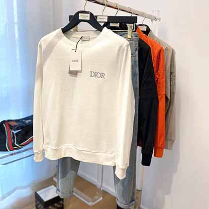 国际大品牌男士秋季迪奥圆领印花休闲纯棉卫衣中青年打底衫
