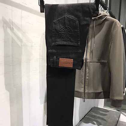 原厂出品大品牌折扣网男士时装款丹宁黑色牛仔裤