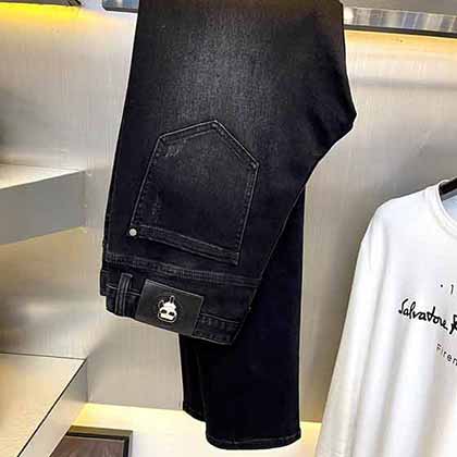 真品大品牌牛仔裤男士商务休闲男裤 宽松直筒弹力长裤秋冬款