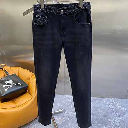 欧洲站大品牌黑色牛仔裤男秋冬款修身裤 驴牌男士潮牌高等冬季长裤