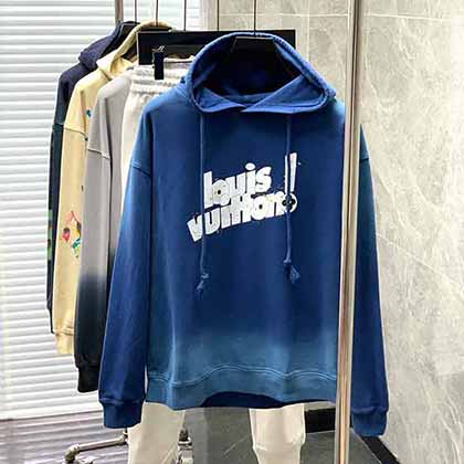 二手大品牌衣服网路易威登秋冬新品休闲时尚连帽卫衣