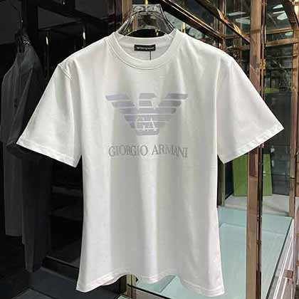 男士短袖t恤品牌阿玛尼最新系列图案logo短袖T