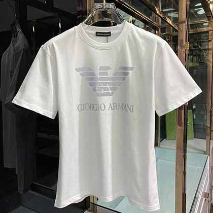 男士短袖t恤品牌阿玛尼新系列图案logo短袖T恤