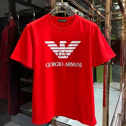 阿玛尼男装官网新系列图案logo短袖T恤