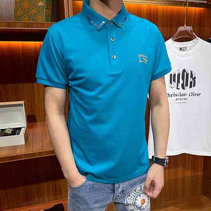 新品名品中国网专柜同步巴宝莉男士短袖polo衫
