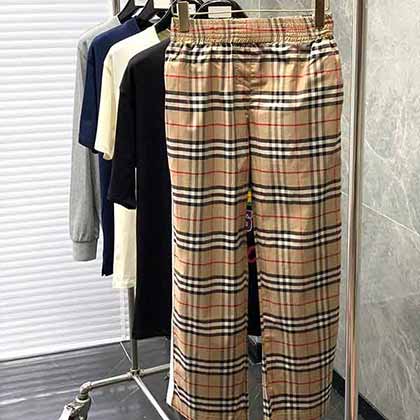 Burberry巴宝莉春夏新品时尚休闲格纹裤