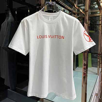 lv夏装新品 专柜新系列图案logo短袖T恤