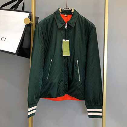 早秋新品大品牌外套,GUCCI时尚休闲棒球领两面穿夹克!