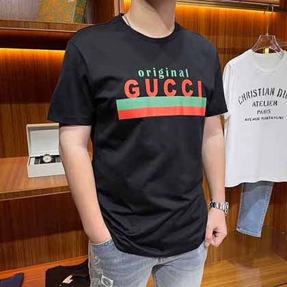 Gucci古奇春夏新品男士纯棉短袖T