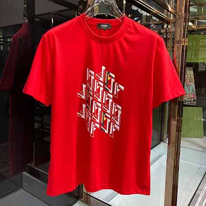 芬迪新系列图案logo短袖T恤