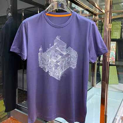 外贸高等潮牌双面熊猫短袖t恤男士