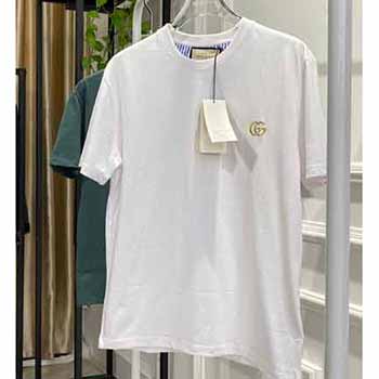 Gucci春夏高等定制男款t恤，棉质宽松休闲短TEE
