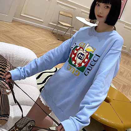 Gucci古奇七夕限定系列专柜苹果印花卫衣
