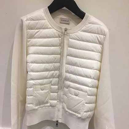 Moncler早秋新品经典小圆领羊毛针织拼