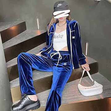 Celine新品高等定制休闲丝绒套装，开模定制！非常