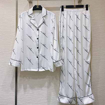 Dior情侣款高等定制仿真丝家居服睡衣