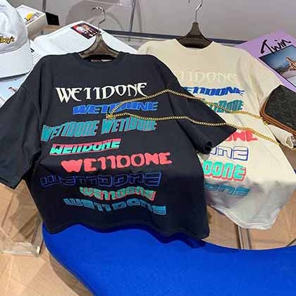 WELLDONE全球限定系列霓虹弹幕字母logo宽松T恤