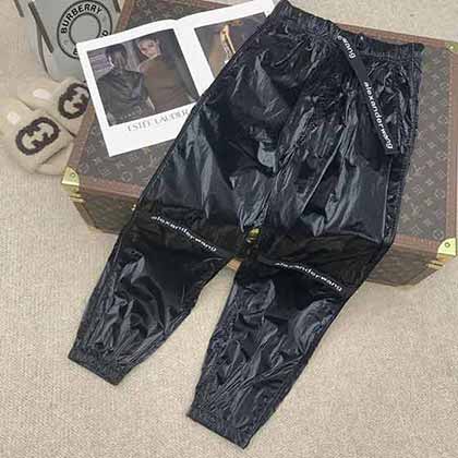 早秋黑色logo织带装饰休闲运动裤，高等街时髦单品！