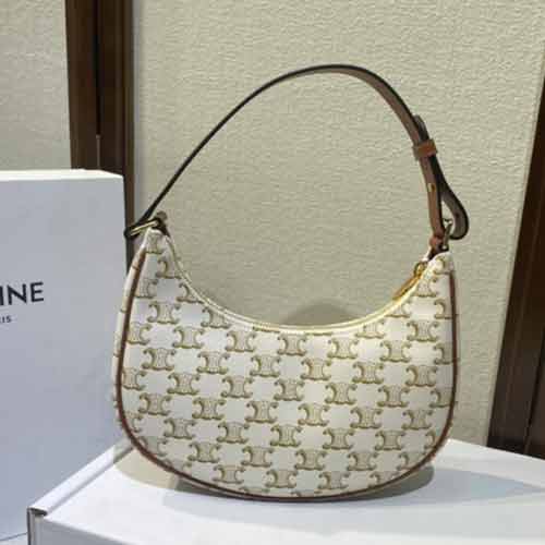 原厂皮CELINE腋下包 高等感设计ins复古凯旋门法棍包