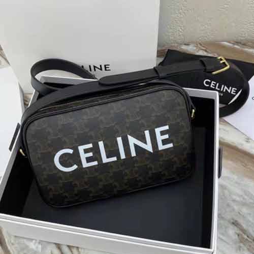 Celine大品牌新款时尚质感宽肩带潮流百搭单肩斜挎时尚女相机包