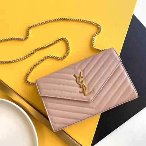 国际名品网SAINT LAURENT/圣罗兰链条斜跨包 YSL黑金信封包