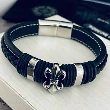 Chrome Hearts 克罗心同款童军花皮绳手链