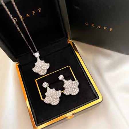 中国时尚饰品网格拉芙高级珠宝定制仿真钻系列纯银项