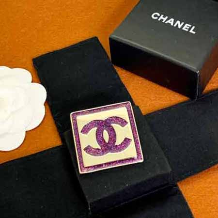 Chanl高端品质代购级别做工精致细腻重工版紫方形胸针