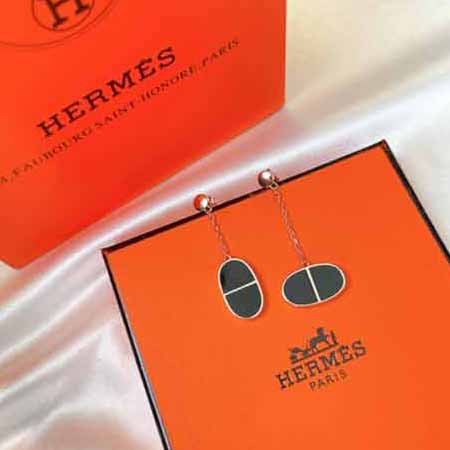 Hermes 爱马仕 珐琅 猪鼻子 流苏耳环 高等定制