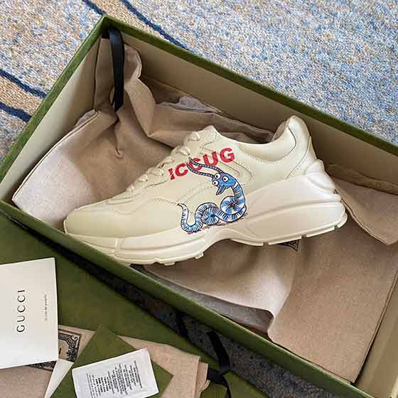 Gucci系带厚底时尚大品牌休闲运动鞋 秋冬新品欧洲站真皮女鞋