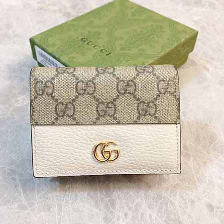 欧美大品牌真皮短款小钱包 gucci女士多功能牛