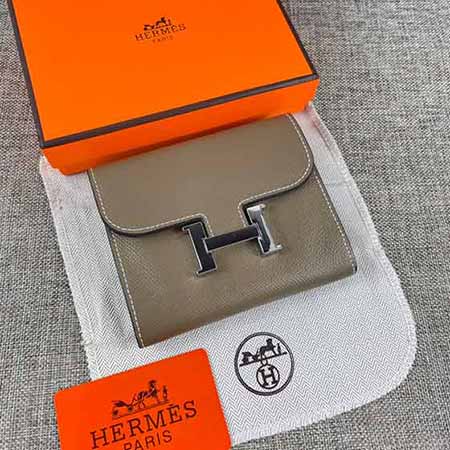 Hermes Constance手掌纹银扣短款钱包，专柜品质