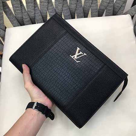 LV手包男士真皮大容量时尚大品