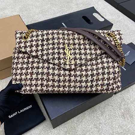 今年流行名品大品牌新款真皮单肩斜挎链条YSL女包