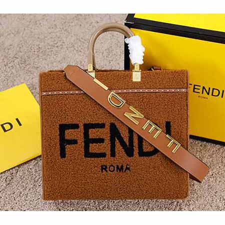 Fendi/芬迪女包经典烫印字母托特包tote购物袋