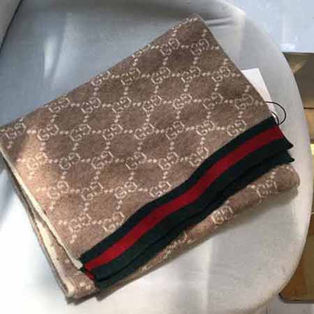 Gucci针织男士围巾,女士春秋韩版百搭加厚保暖长款冬季披肩两用羊绒围巾