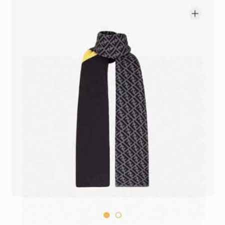 明星同款黑灰双面羊绒围巾Fendi披肩女士大品牌秋冬保暖围脖