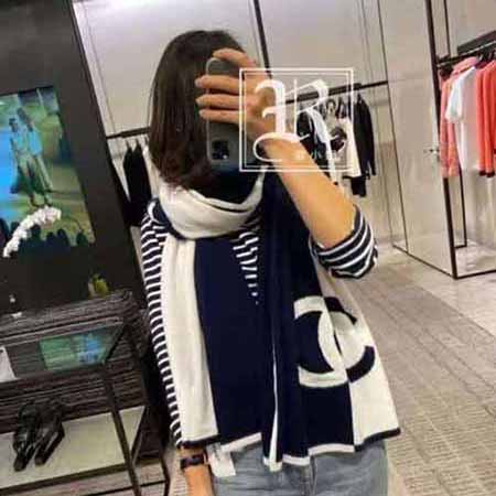 双面羊绒围巾 CHANE新款大品牌加厚保暖披肩 高等送礼围脖