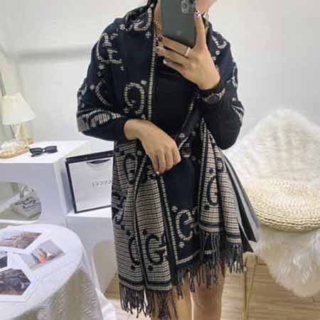 高等大品牌GUCCI披肩 秋冬季加厚保暖多功能大围巾