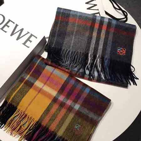 LOEWE罗意威围巾国际大品牌山羊绒水波纹小围巾