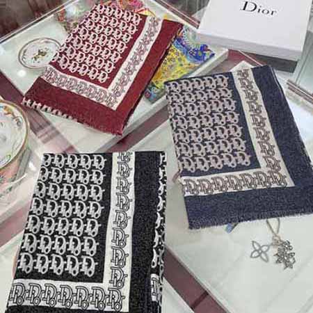 Dior新款羊绒专柜同步大品牌格子围巾