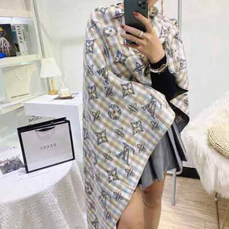 LV围巾女冬季高等感大品牌百搭两用时尚洋气加厚羊绒保暖围脖