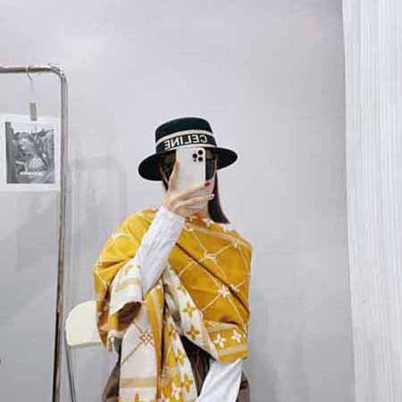 Louis Vuitton新款大牌围巾 女冬季保暖百搭高档拼色