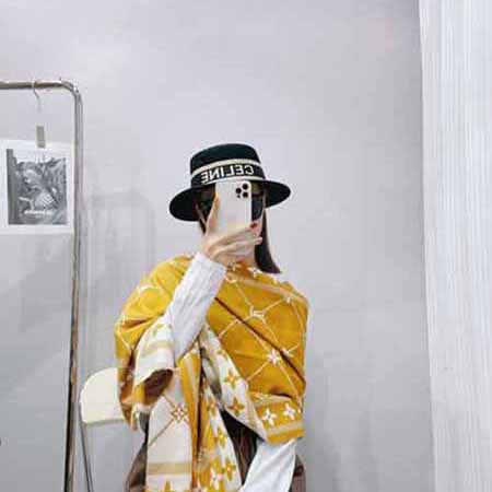 Louis Vuitton新款大品牌围巾 女冬季保暖百搭高等拼色女士围脖