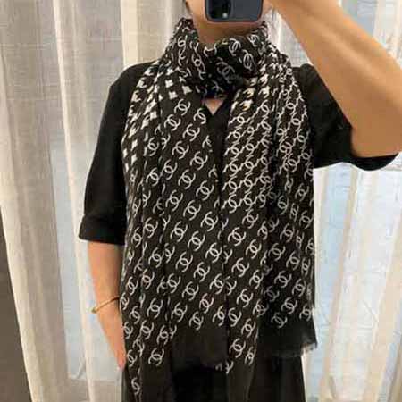 Chane支高等戒指绒女士通勤OL空调薄围巾长巾送礼物盒装