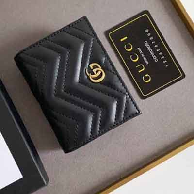 GUCCI 新款 GG Marmont 翻盖卡包 466492，软乎乎 V 型绗缝皮，精致耐看
