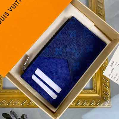 LV M3027 蓝色 Coin 卡夹 帆布打造纤薄利落卡包 卡位零钱袋钞票隔层多功能