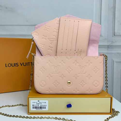 LV原版牛皮Pochette Felicie，时尚多功能钱夹手包，毕备潮物！